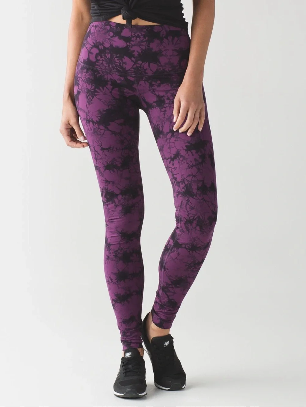 Lululemon Wunder Under High Rise Leggings Purple Black Tie Dye Size 6
